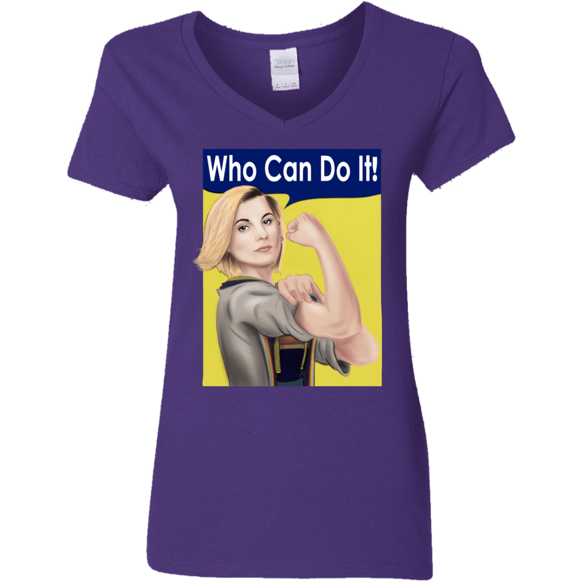 T-Shirts Purple / S Who Can Do It Women's V-Neck T-Shirt