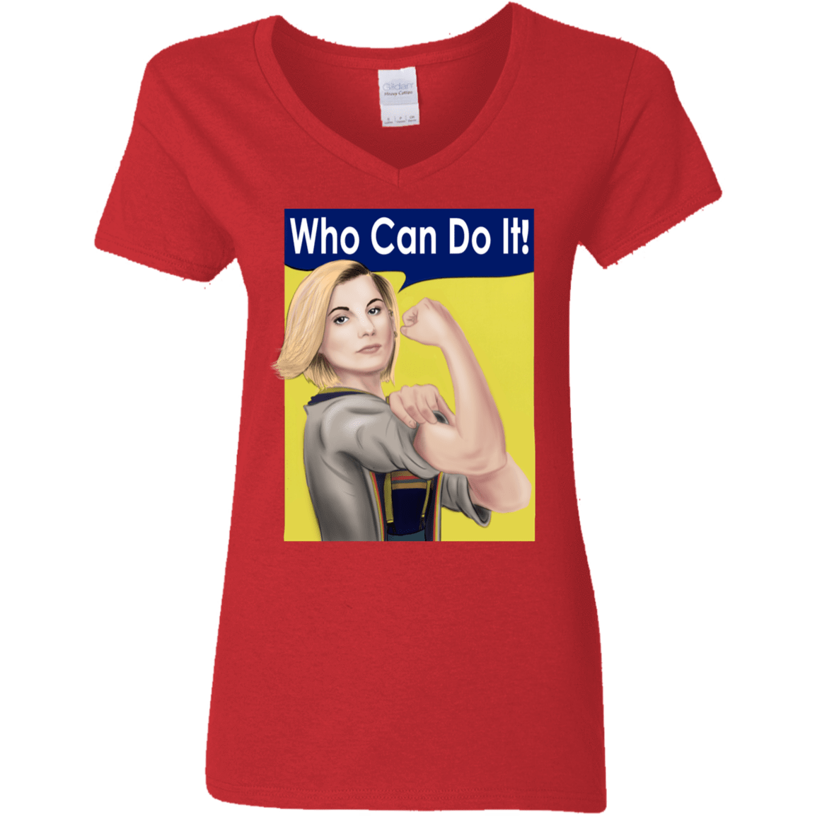 T-Shirts Red / S Who Can Do It Women's V-Neck T-Shirt