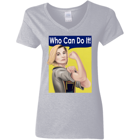 T-Shirts Sport Grey / S Who Can Do It Women's V-Neck T-Shirt