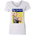 T-Shirts White / S Who Can Do It Women's V-Neck T-Shirt