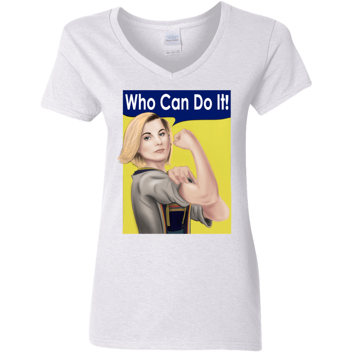 T-Shirts White / S Who Can Do It Women's V-Neck T-Shirt