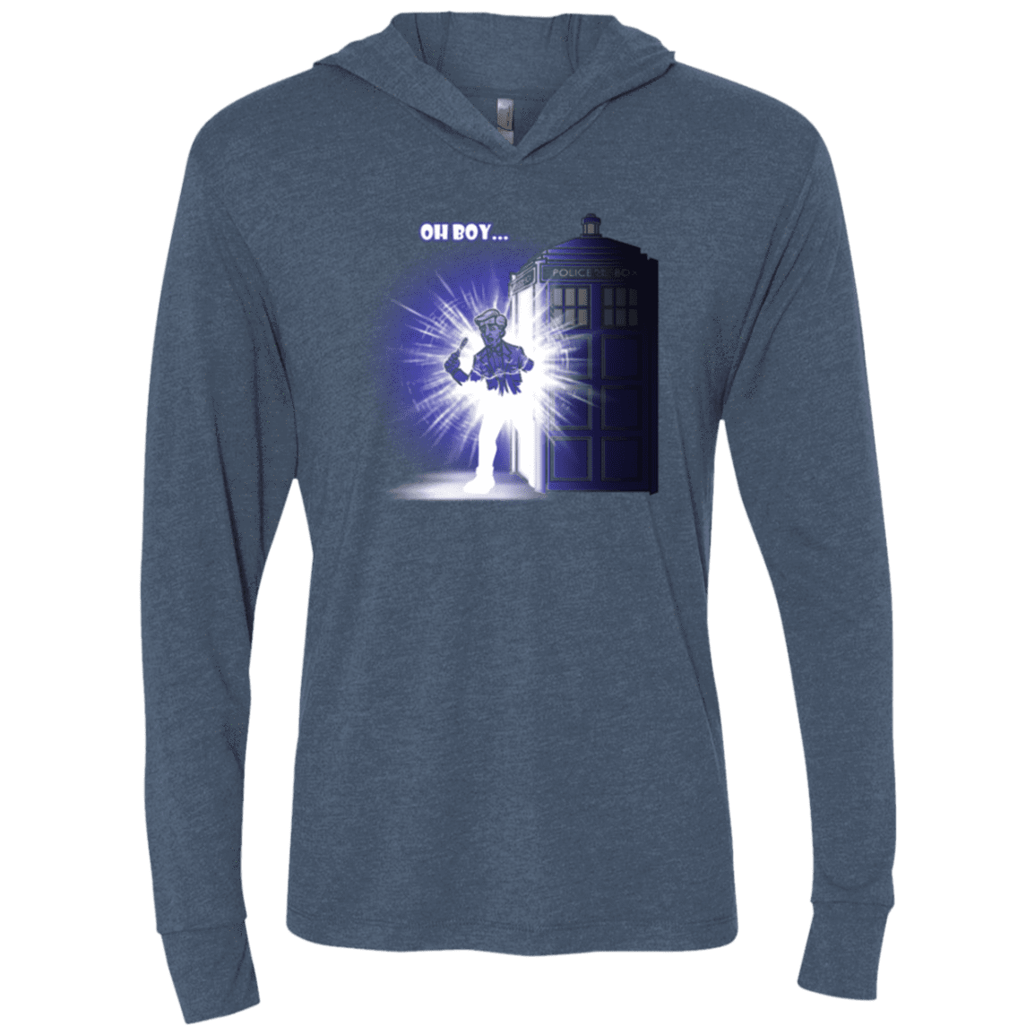 T-Shirts Indigo / X-Small Who is Doctor Beckett Triblend Long Sleeve Hoodie Tee
