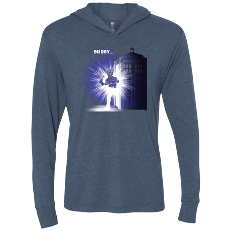T-Shirts Indigo / X-Small Who is Doctor Beckett Triblend Long Sleeve Hoodie Tee