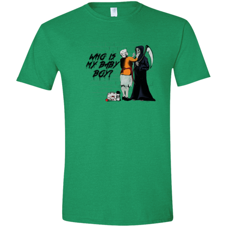 T-Shirts Heather Irish Green / S Who Is My Baby Boy Men's Semi-Fitted Softstyle