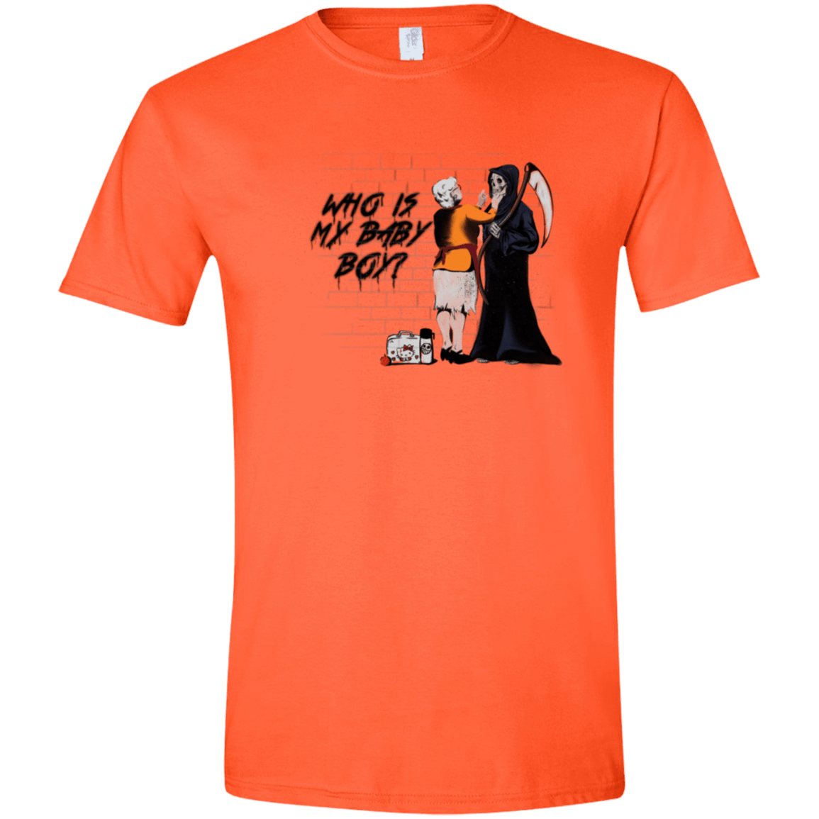 T-Shirts Orange / S Who Is My Baby Boy Men's Semi-Fitted Softstyle
