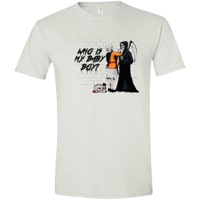 T-Shirts White / X-Small Who Is My Baby Boy Men's Semi-Fitted Softstyle