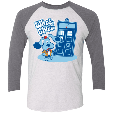 T-Shirts Heather White/Premium Heather / X-Small Who's Clues Men's Triblend 3/4 Sleeve