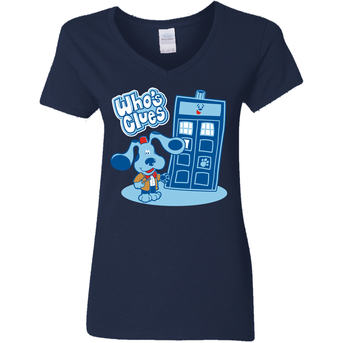 T-Shirts Navy / S Who's Clues Women's V-Neck T-Shirt