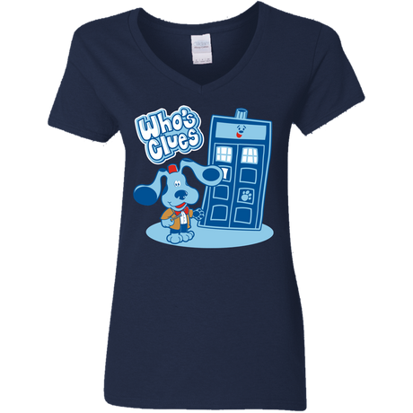 T-Shirts Navy / S Who's Clues Women's V-Neck T-Shirt