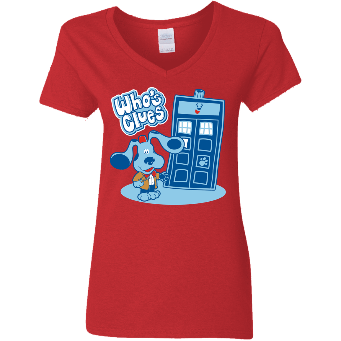 T-Shirts Red / S Who's Clues Women's V-Neck T-Shirt