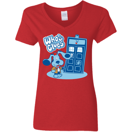 T-Shirts Red / S Who's Clues Women's V-Neck T-Shirt