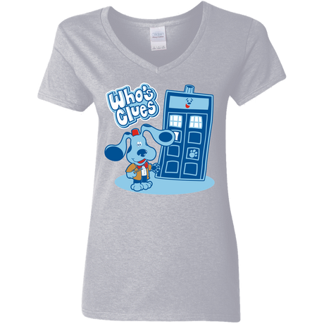 T-Shirts Sport Grey / S Who's Clues Women's V-Neck T-Shirt