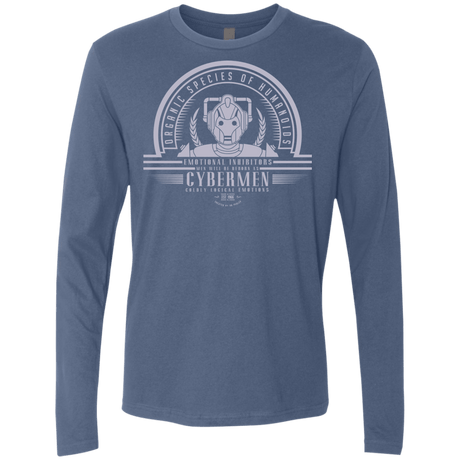 T-Shirts Indigo / Small Who Villains Cybermen Men's Premium Long Sleeve