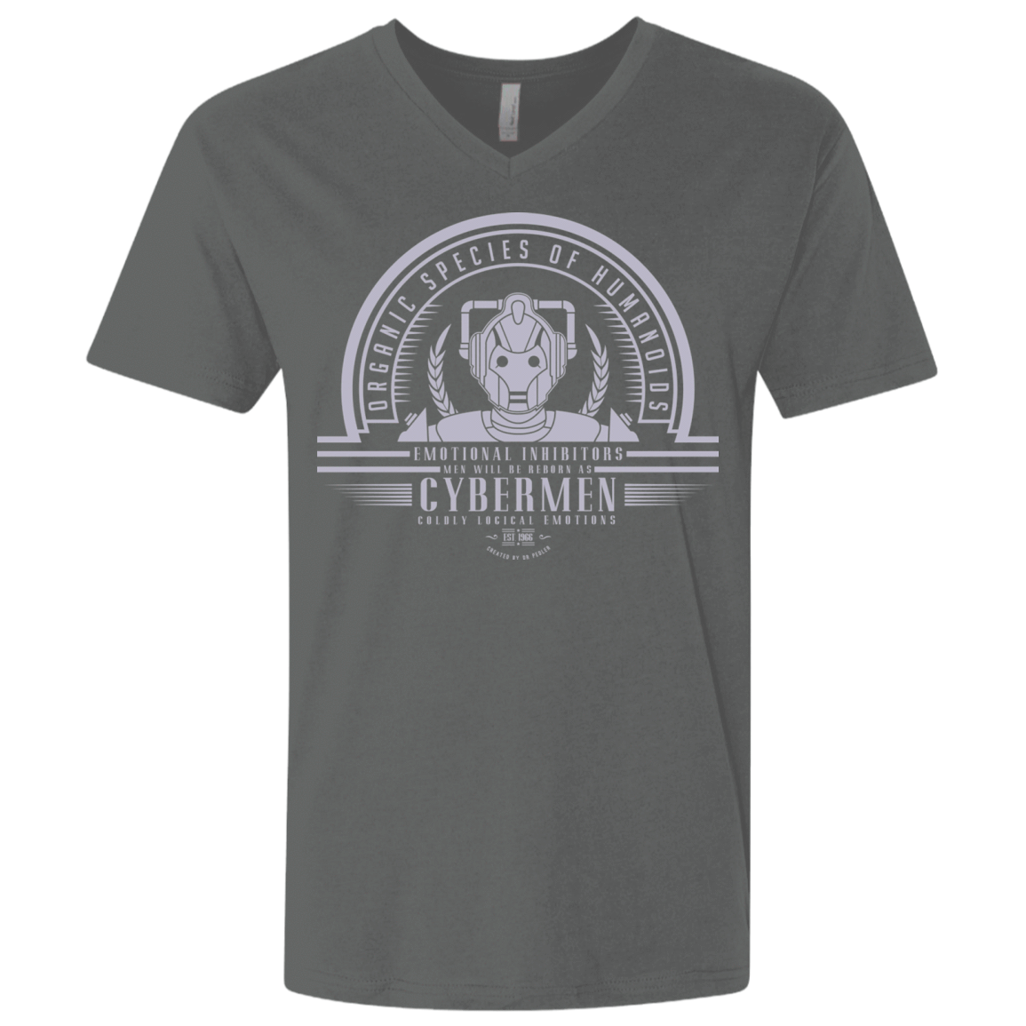 T-Shirts Heavy Metal / X-Small Who Villains Cybermen Men's Premium V-Neck