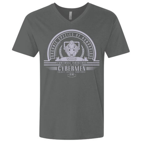 T-Shirts Heavy Metal / X-Small Who Villains Cybermen Men's Premium V-Neck