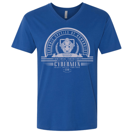 T-Shirts Royal / X-Small Who Villains Cybermen Men's Premium V-Neck