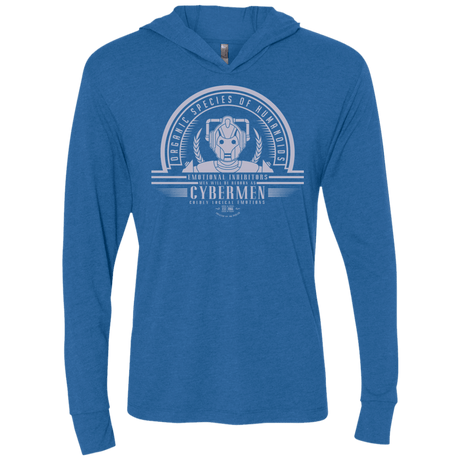 T-Shirts Vintage Royal / X-Small Who Villains Cybermen Triblend Long Sleeve Hoodie Tee