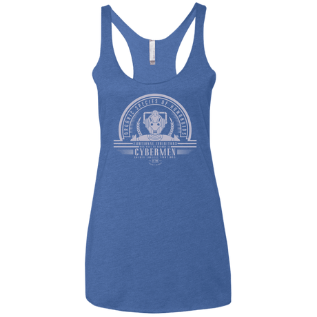 T-Shirts Vintage Royal / X-Small Who Villains Cybermen Women's Triblend Racerback Tank