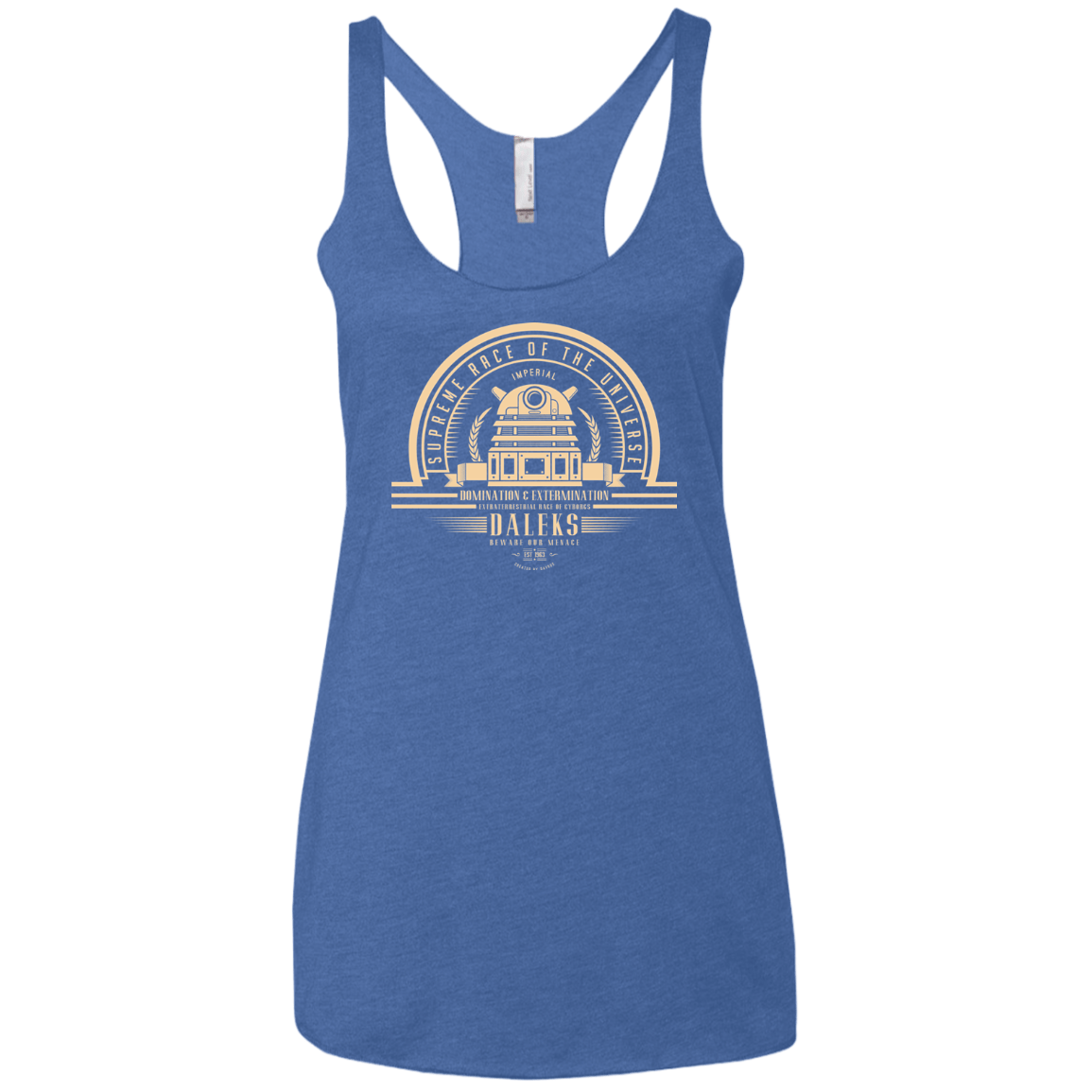T-Shirts Vintage Royal / X-Small Who Villains Daleks Women's Triblend Racerback Tank