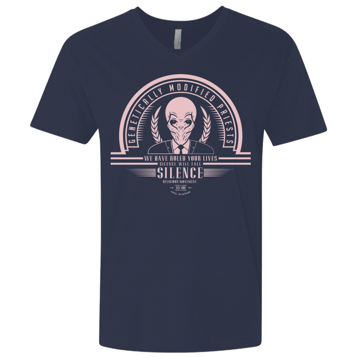 T-Shirts Midnight Navy / X-Small Who Villains Silence Men's Premium V-Neck