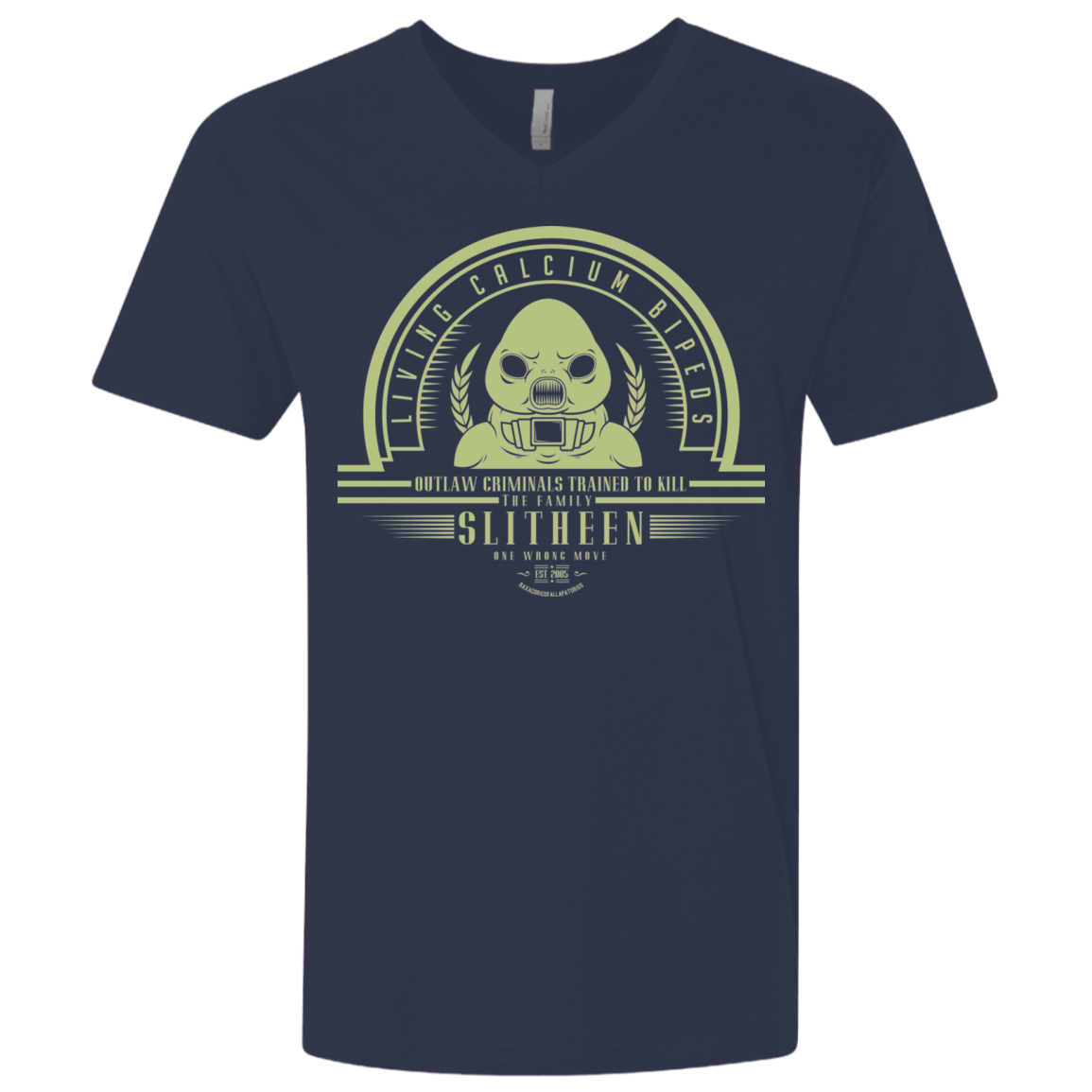 T-Shirts Midnight Navy / X-Small Who Villains Slitheen Men's Premium V-Neck