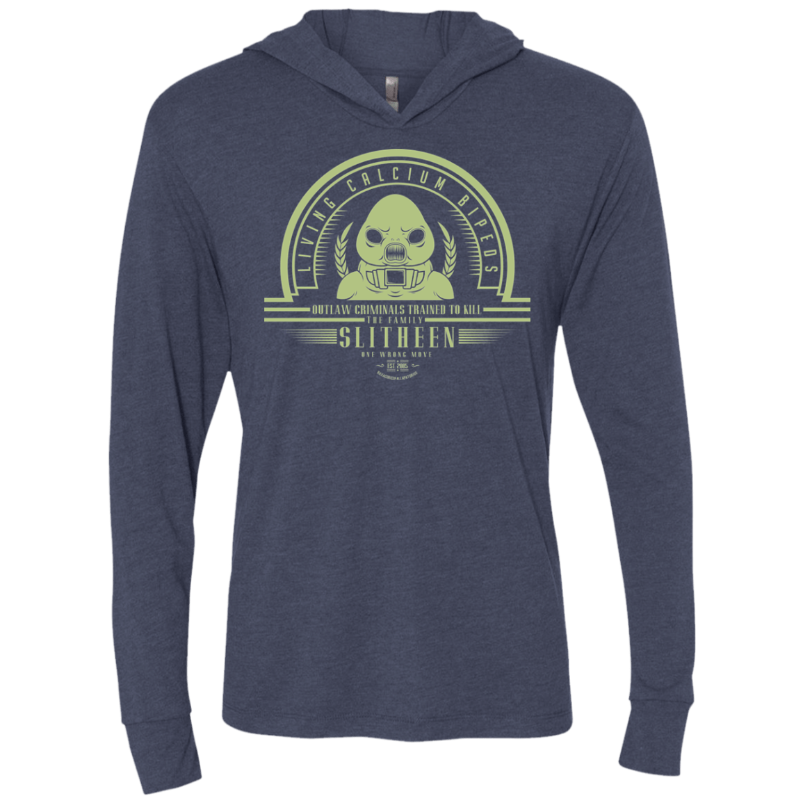 T-Shirts Vintage Navy / X-Small Who Villains Slitheen Triblend Long Sleeve Hoodie Tee
