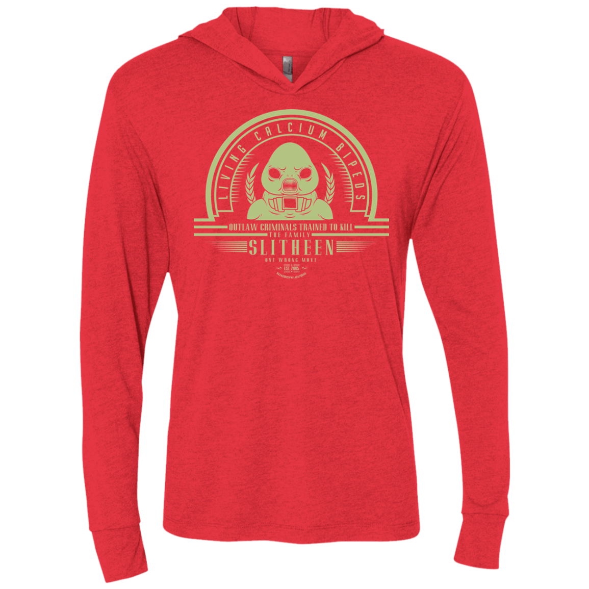 T-Shirts Vintage Red / X-Small Who Villains Slitheen Triblend Long Sleeve Hoodie Tee