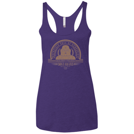 T-Shirts Purple / X-Small Who Villains Sontarans Women's Triblend Racerback Tank