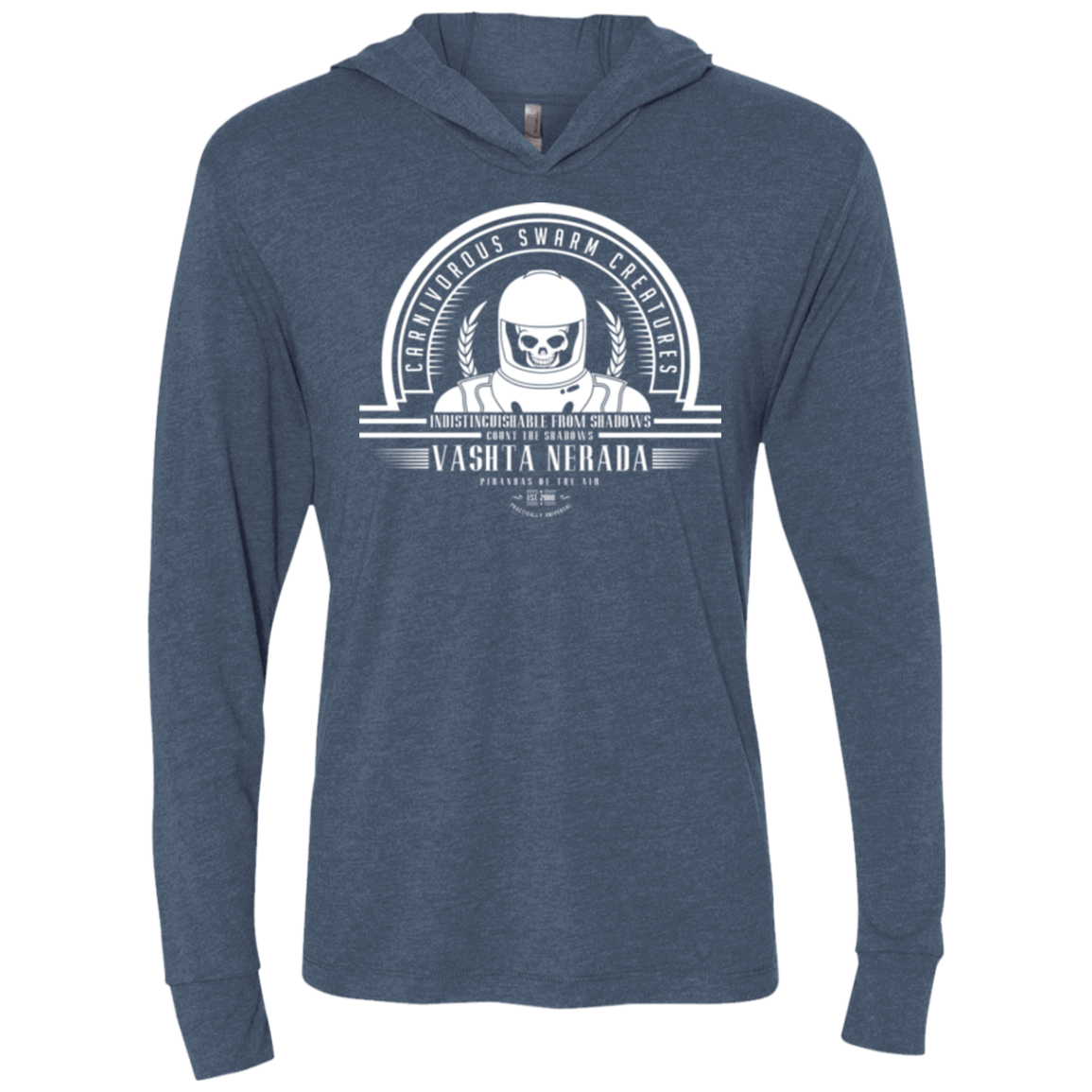 T-Shirts Indigo / X-Small Who Villains Triblend Long Sleeve Hoodie Tee