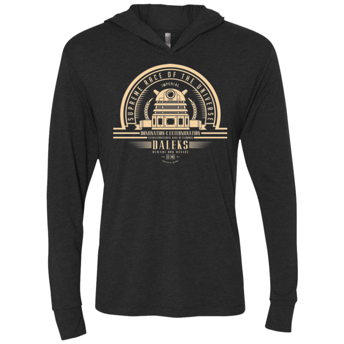 T-Shirts Vintage Black / X-Small Who Villains Triblend Long Sleeve Hoodie Tee