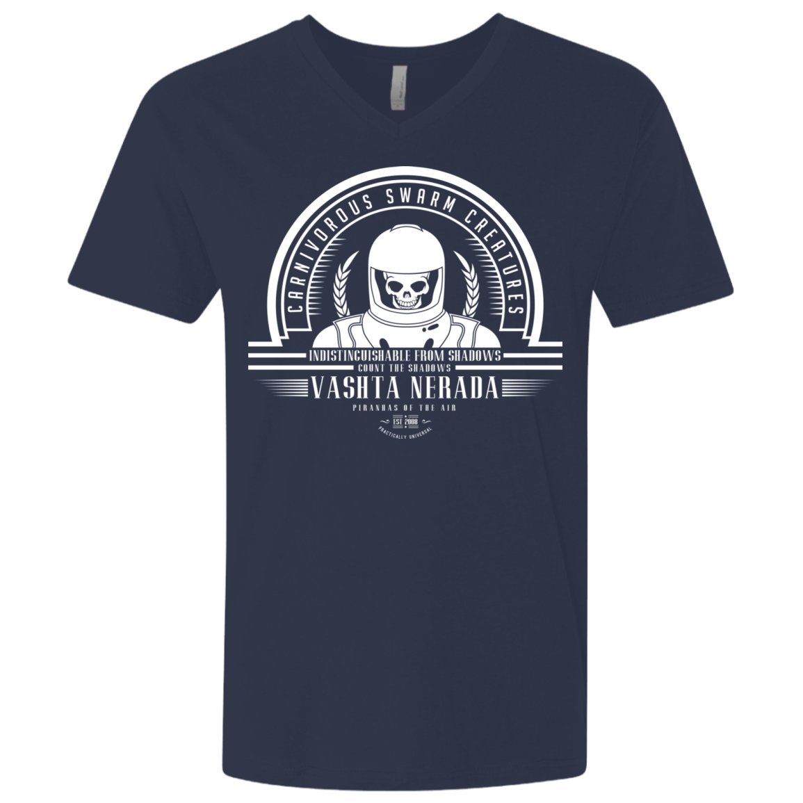 T-Shirts Midnight Navy / X-Small Who Villains Vashta Nerada Men's Premium V-Neck