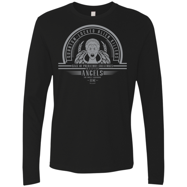 T-Shirts Black / Small Who Villains Weeping Angels Men's Premium Long Sleeve