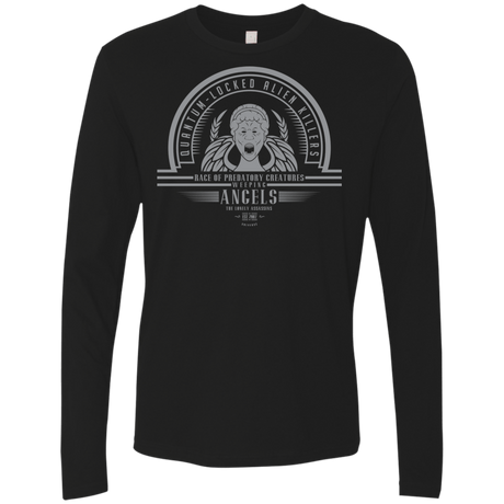 T-Shirts Black / Small Who Villains Weeping Angels Men's Premium Long Sleeve