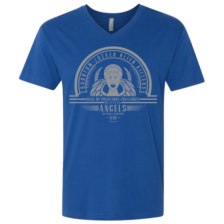 T-Shirts Royal / X-Small Who Villains Weeping Angels Men's Premium V-Neck