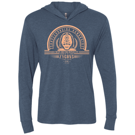 T-Shirts Indigo / X-Small Who Villains Zygons Triblend Long Sleeve Hoodie Tee