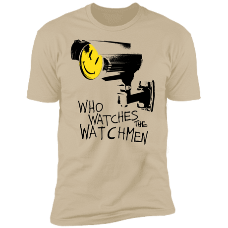 T-Shirts Sand / S Who Watches CCTV Men's Premium T-Shirt