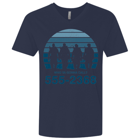 T-Shirts Midnight Navy / X-Small Who Ya Gonna Call Men's Premium V-Neck