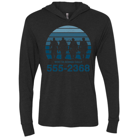 T-Shirts Vintage Black / X-Small Who Ya Gonna Call Triblend Long Sleeve Hoodie Tee