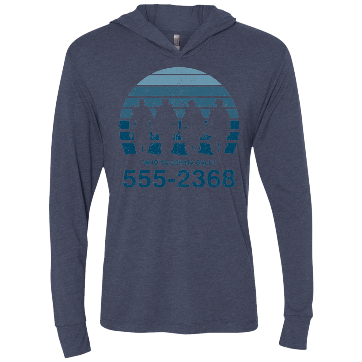 T-Shirts Vintage Navy / X-Small Who Ya Gonna Call Triblend Long Sleeve Hoodie Tee