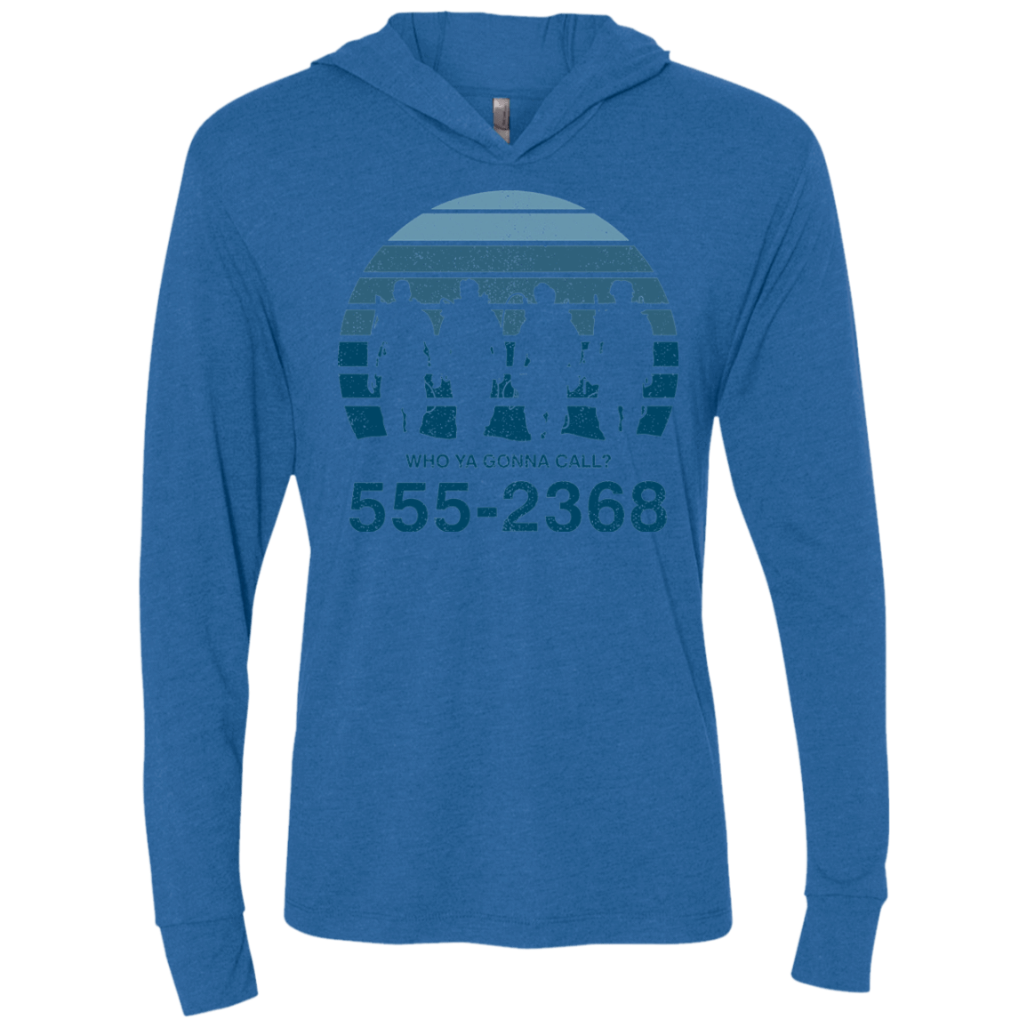 T-Shirts Vintage Royal / X-Small Who Ya Gonna Call Triblend Long Sleeve Hoodie Tee