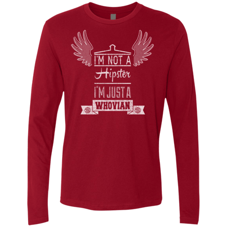 T-Shirts Cardinal / Small Whovian Hipster Men's Premium Long Sleeve
