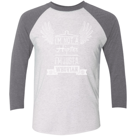 T-Shirts Heather White/Premium Heather / X-Small Whovian Hipster Men's Triblend 3/4 Sleeve