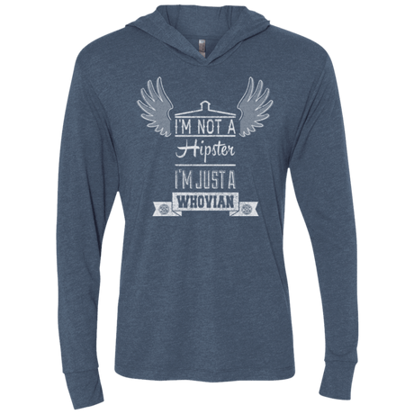 T-Shirts Indigo / X-Small Whovian Hipster Triblend Long Sleeve Hoodie Tee