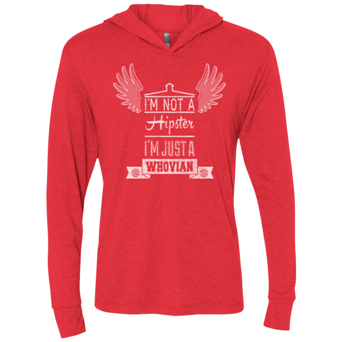 T-Shirts Vintage Red / X-Small Whovian Hipster Triblend Long Sleeve Hoodie Tee