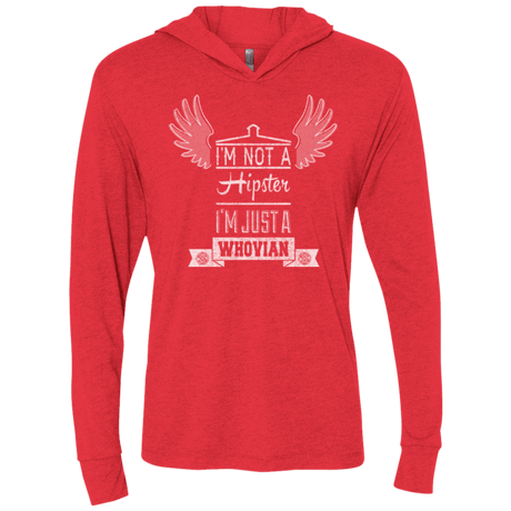 T-Shirts Vintage Red / X-Small Whovian Hipster Triblend Long Sleeve Hoodie Tee