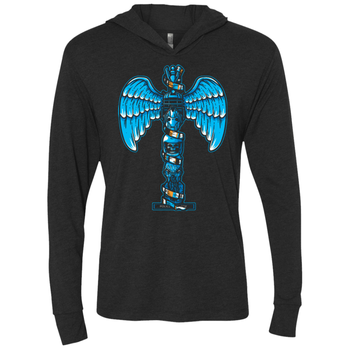 T-Shirts Vintage Black / X-Small WHOVIAN TOTEM Triblend Long Sleeve Hoodie Tee