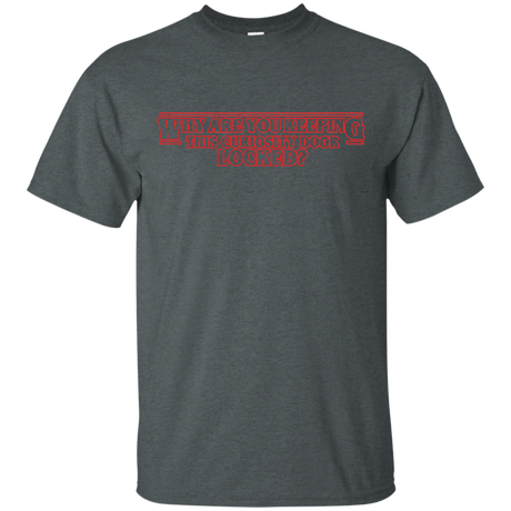 T-Shirts Dark Heather / S Why are you Keeping this Curiosity Door Locked T-Shirt
