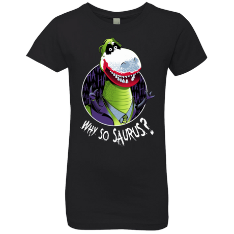 T-Shirts Black / YXS Why So Saurus Girls Premium T-Shirt