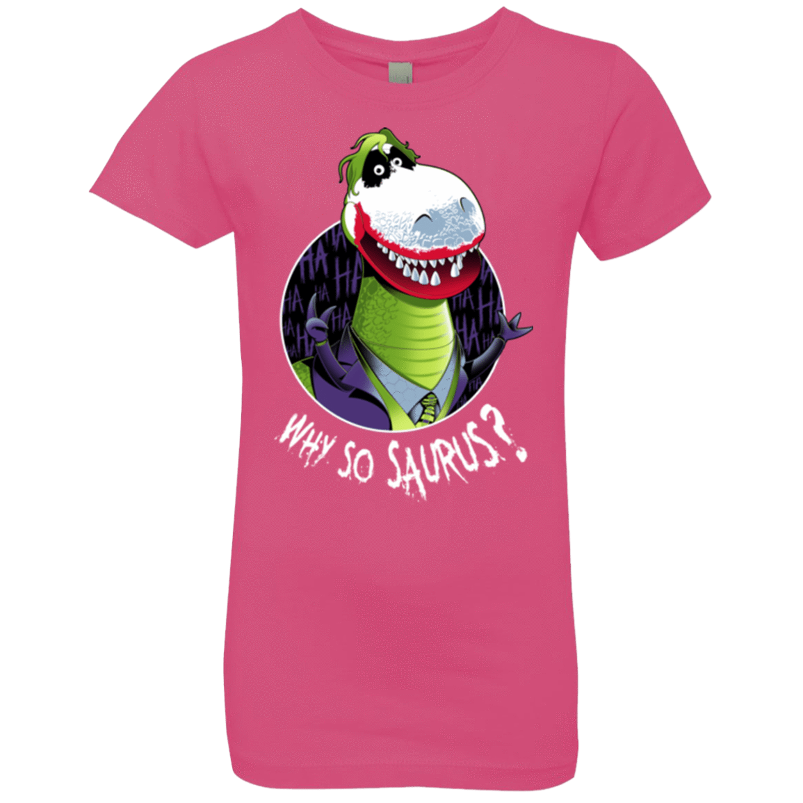 T-Shirts Hot Pink / YXS Why So Saurus Girls Premium T-Shirt