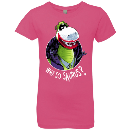 T-Shirts Hot Pink / YXS Why So Saurus Girls Premium T-Shirt